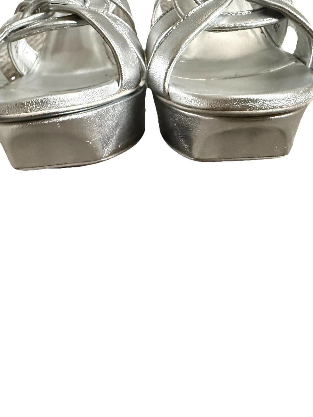 Yves Saint Laurent Metallic Silver Tribute Stiletto Heels Sandals Size 36/6 - Picture 9 of 13